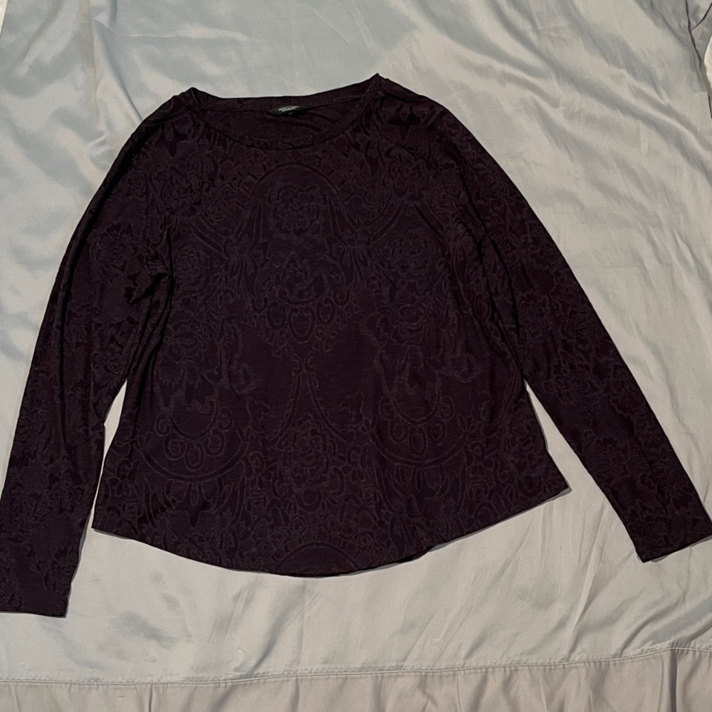 Simply Vera Vera Wang Purple Plum Long Sleeve Top Size XL